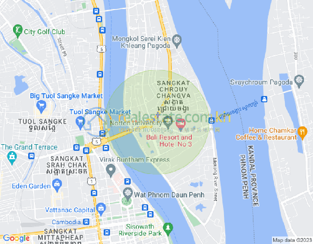 チュロイ・チャンバー, プノンペンの地図