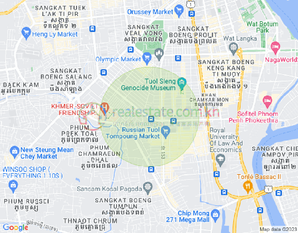 백색하구역, 짬까몬, 프놈펜 지도