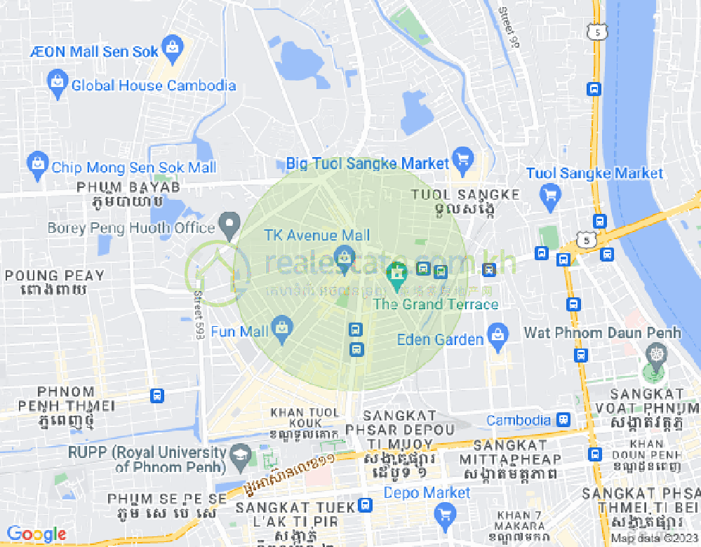 万谷湖1分区, 堆谷区, 金边地图