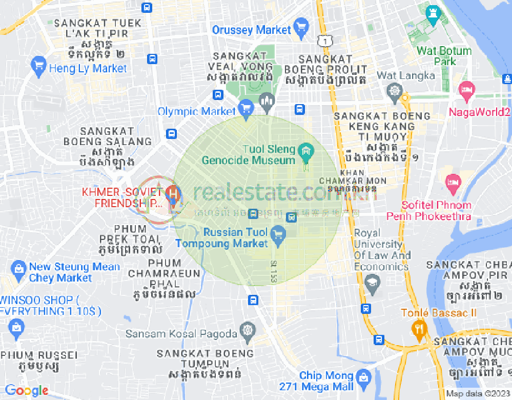 백색하구역, 짬까몬, 프놈펜 지도