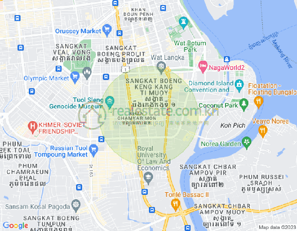 万景岗1分区（BKK1), 波哥堪, 金边地图