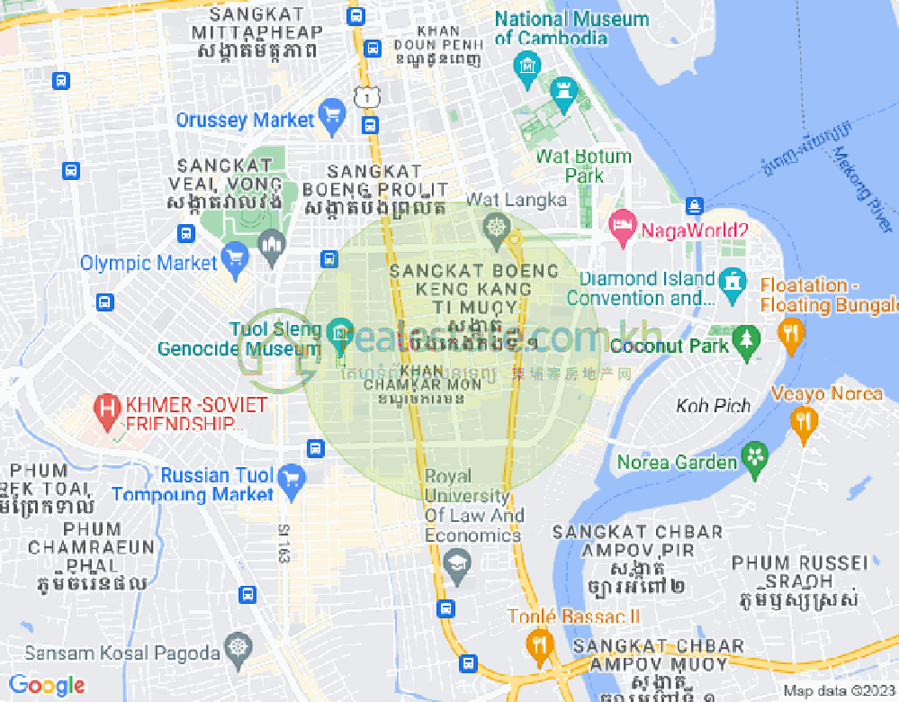 Map of BKK 1, Boeng Keng Kang, Phnom Penh