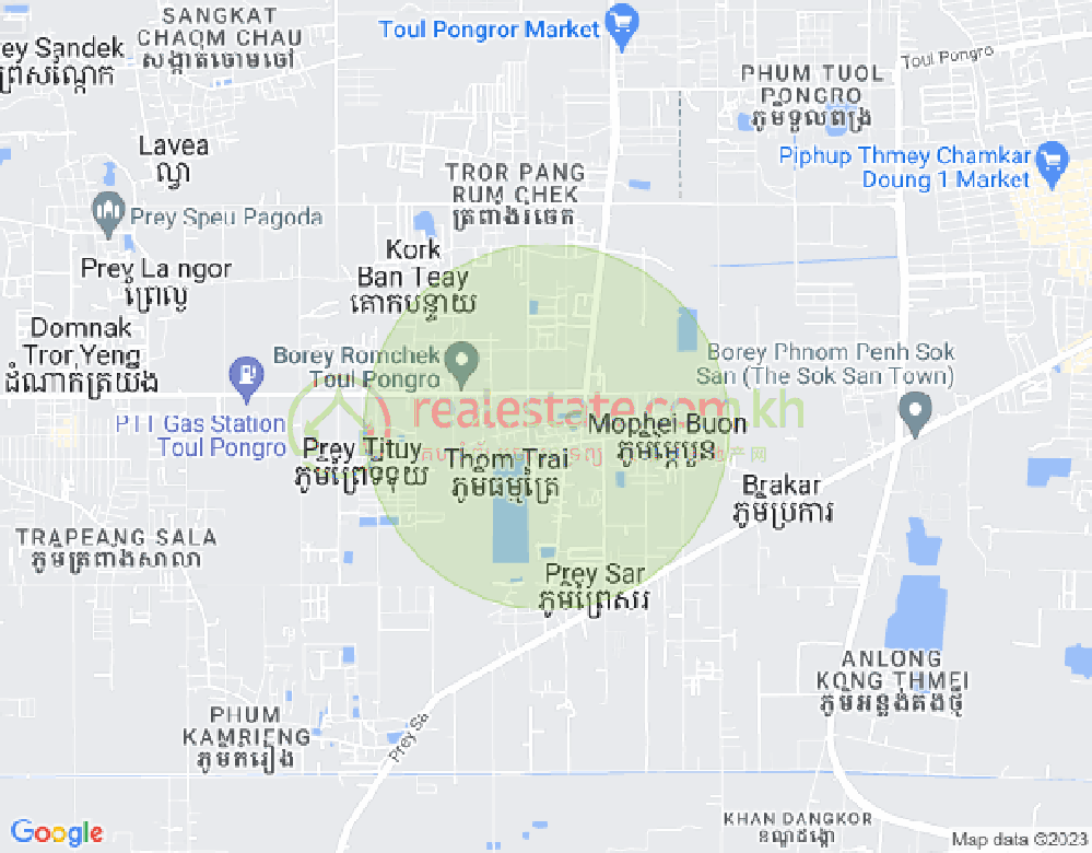 Preaek Kampues村, 丹考, 金边地图