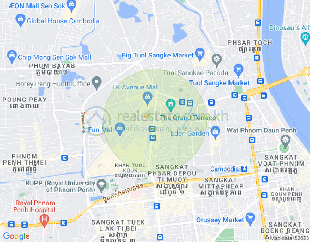 万谷湖1分区, 堆谷区, 金边地图