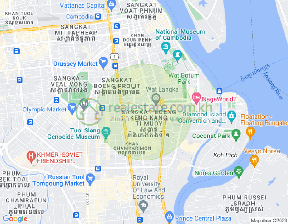 Map of BKK 1, Boeng Keng Kang, Phnom Penh