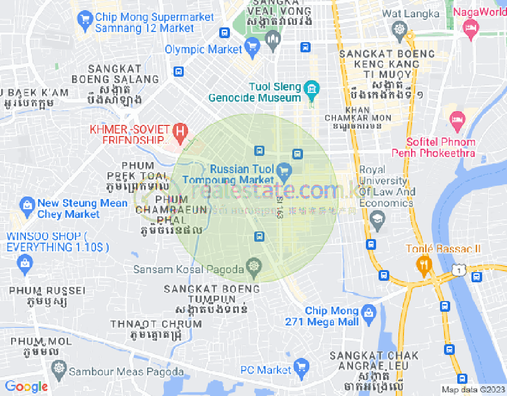 Carte de Toul Tum Poung 2, Chamkarmon, Phnom Penh