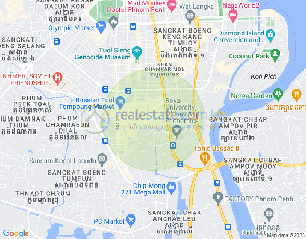 ផែនទី បឹងត្របែក, ចំការមន, ភ្នំពេញ