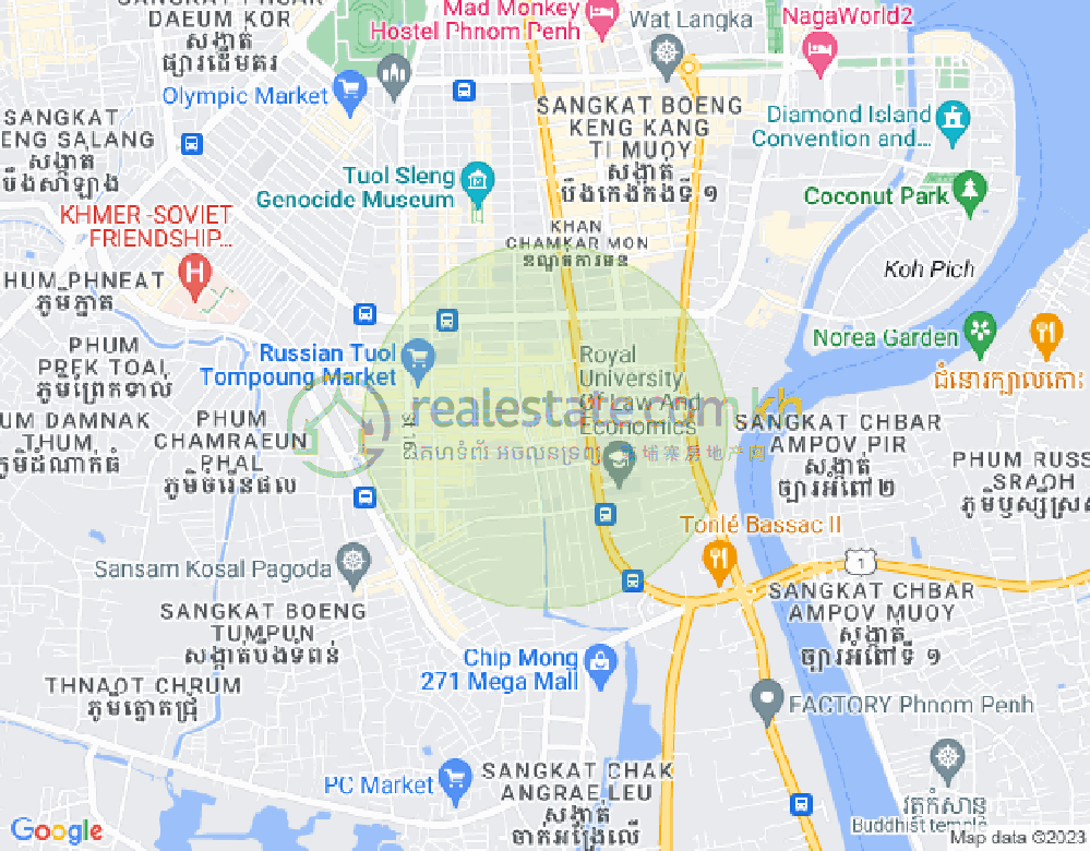 ផែនទី បឹងត្របែក, ចំការមន, ភ្នំពេញ