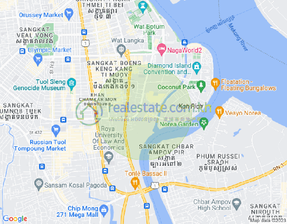 백색하구역, 짬까몬, 프놈펜 지도