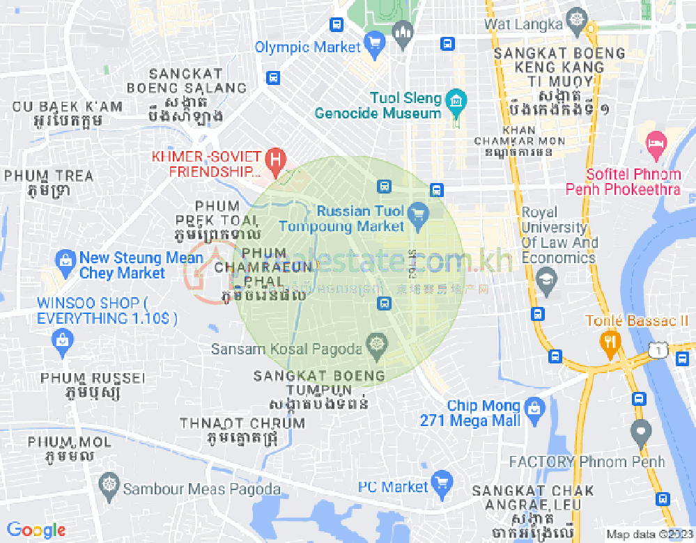 Boeung Tumpun分区, 棉芷区, 金边地图