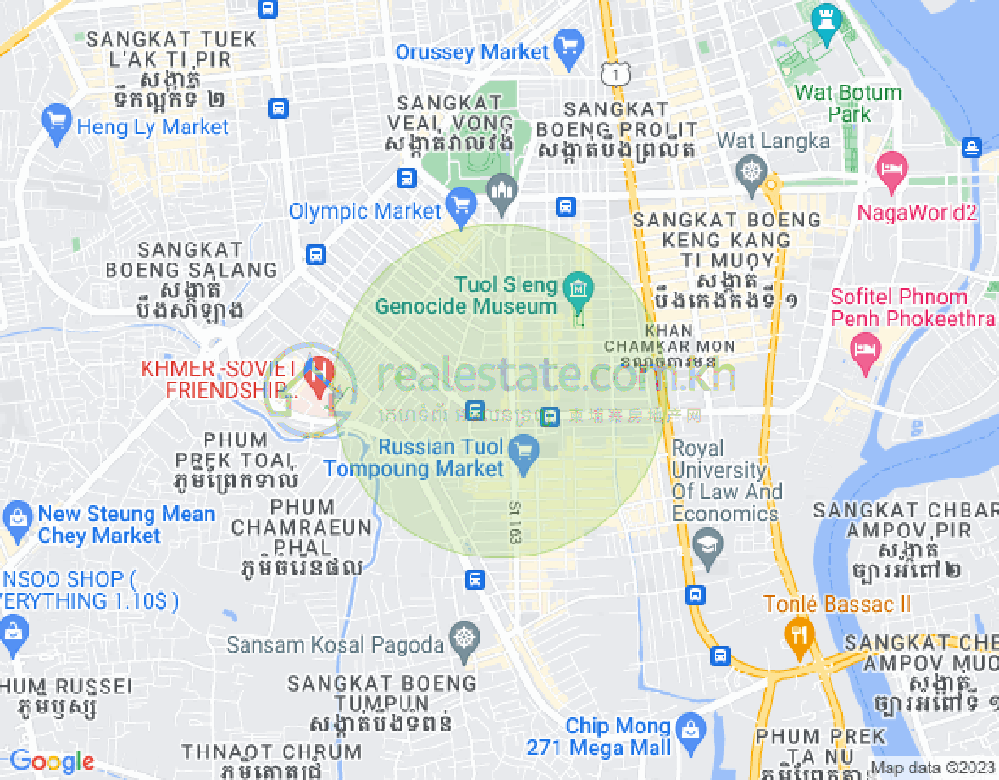 万景岗3分区（BKK3), 波哥堪, 金边地图