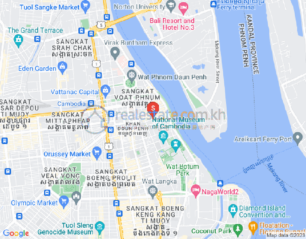 Carte de Phsar Kandal I, Daun Penh, Phnom Penh