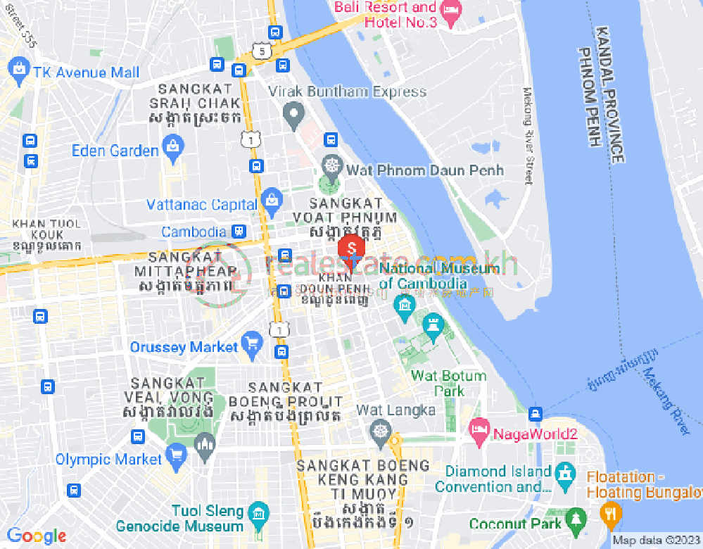 四臂湾分区, 隆边区, 金边地图