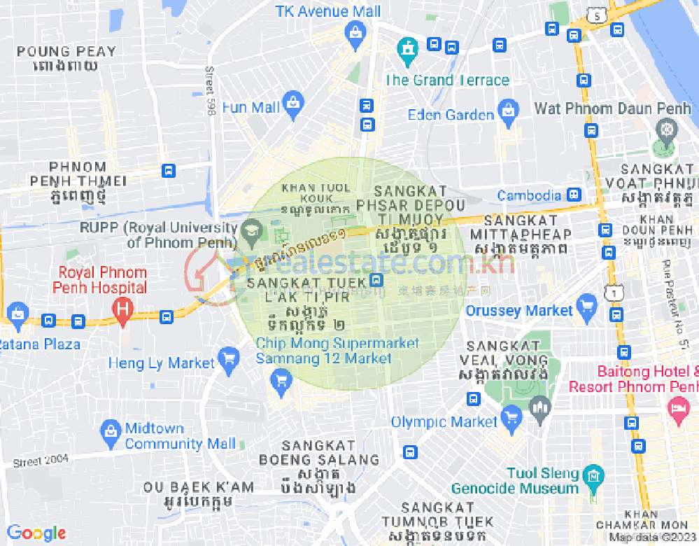 ផែនទី ទឹកល្អក់១, ទួលគោក, ភ្នំពេញ