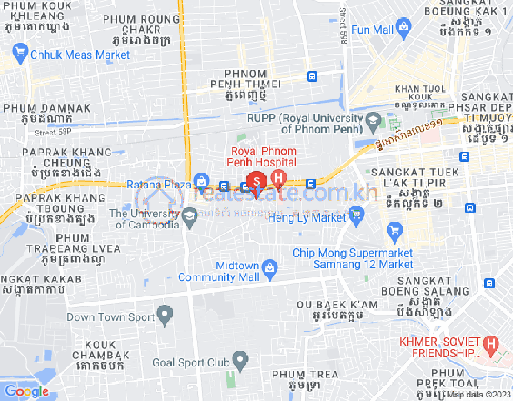 Tuek Thla둔, 모리 속도 구, 프놈펜 지도