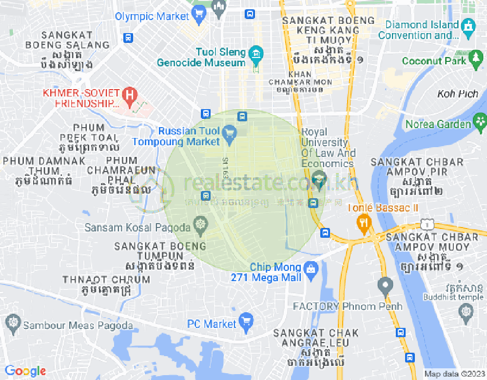 Map of Toul Tum Poung 1, Chamkarmon, Phnom Penh