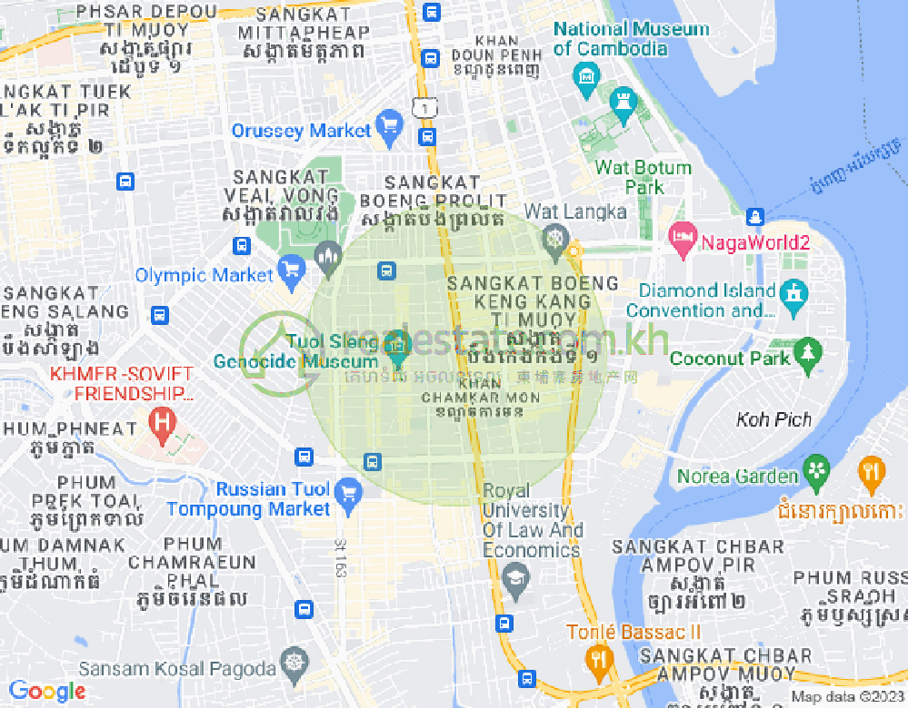 만경강2부구(BKK2), 벙껭깡, 프놈펜 지도