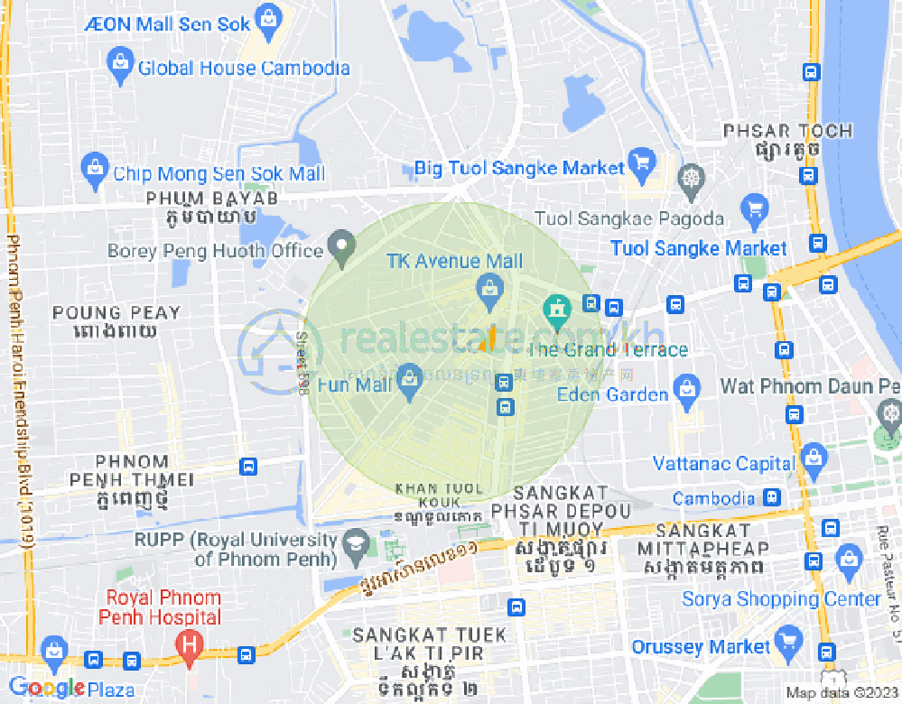 万谷湖1分区, 堆谷区, 金边地图
