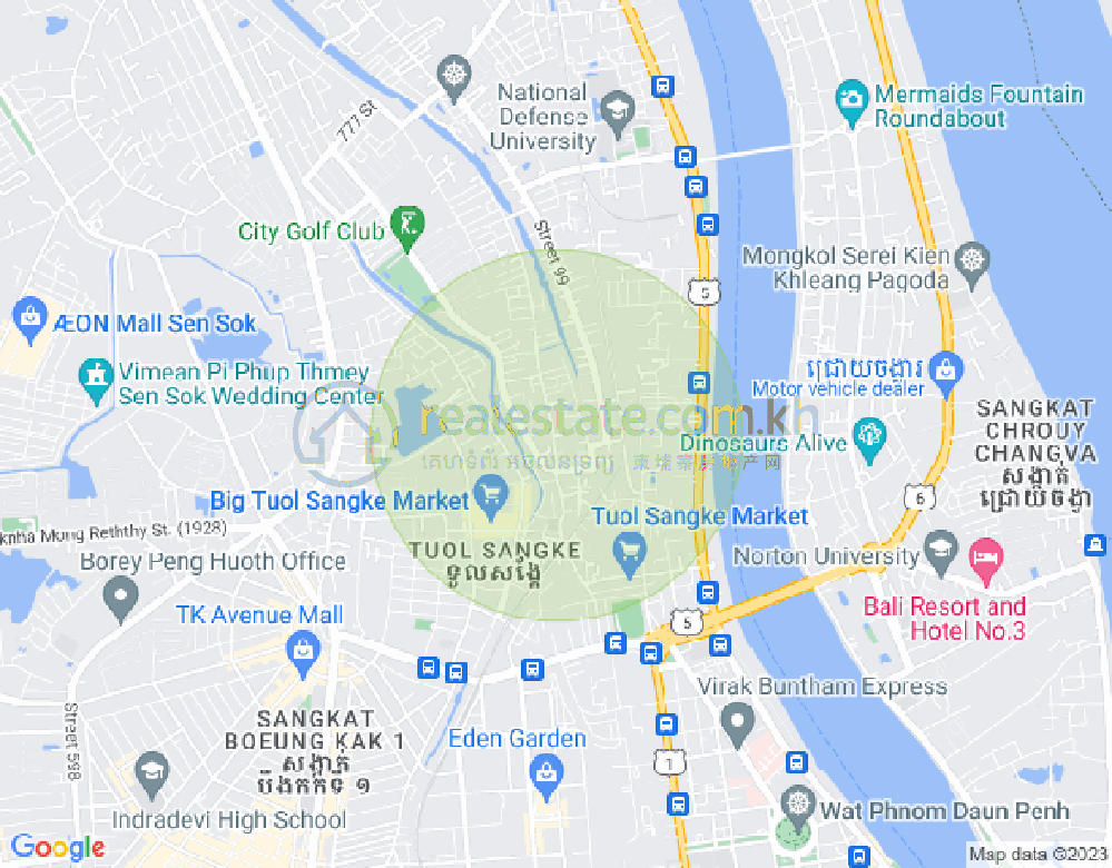 Chrang Chamres I分区, 雷西郊区, 金边地图