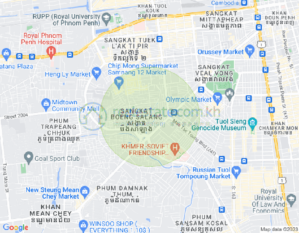 Carte de BKK 3, Boeng Keng Kang, Phnom Penh
