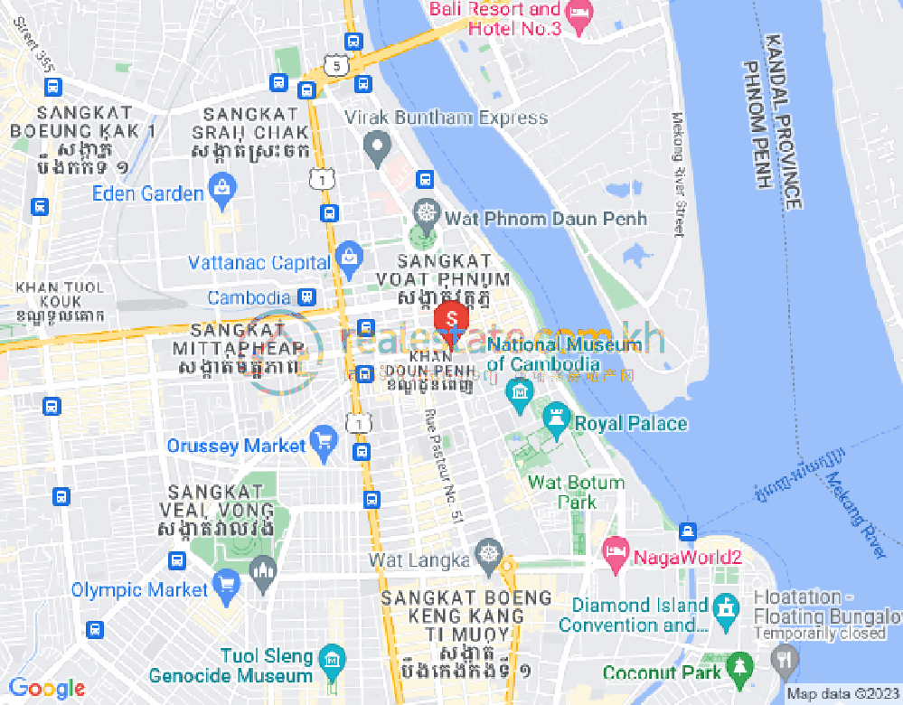 Map of Phsar Thmei III, Daun Penh, Phnom Penh