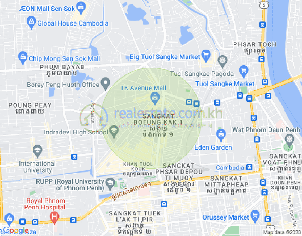 万谷湖1分区, 堆谷区, 金边地图