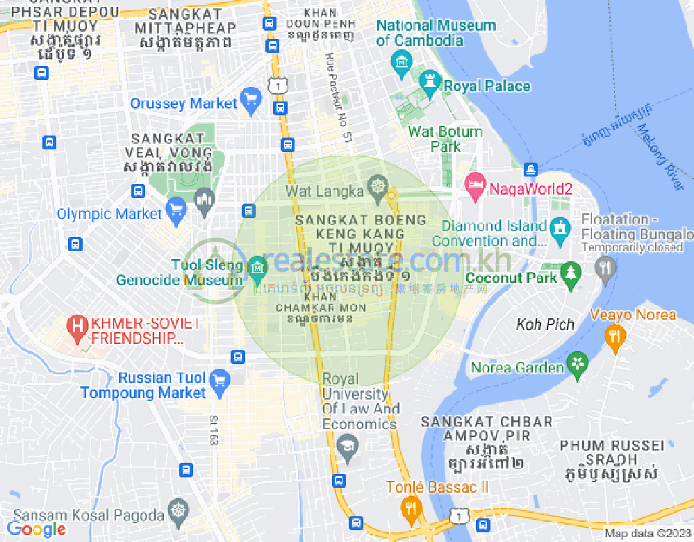 Map of BKK 1, Boeng Keng Kang, Phnom Penh