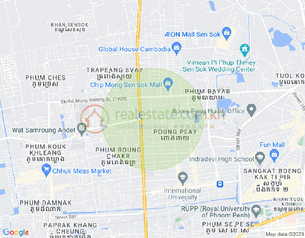 Карта Пномпень Тхмей, Сен Сок, Пномпень