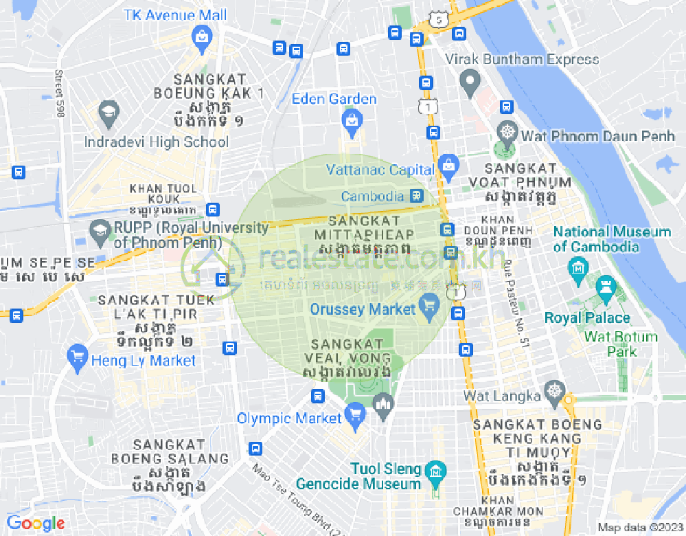 Mapa: Mittapheap, 7 Makara, Phnom Penh