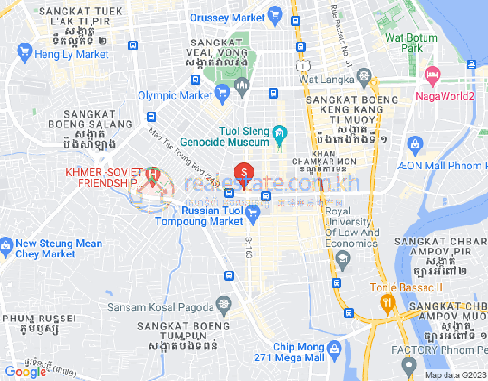万景岗1分区（BKK1), 波哥堪, 金边地图