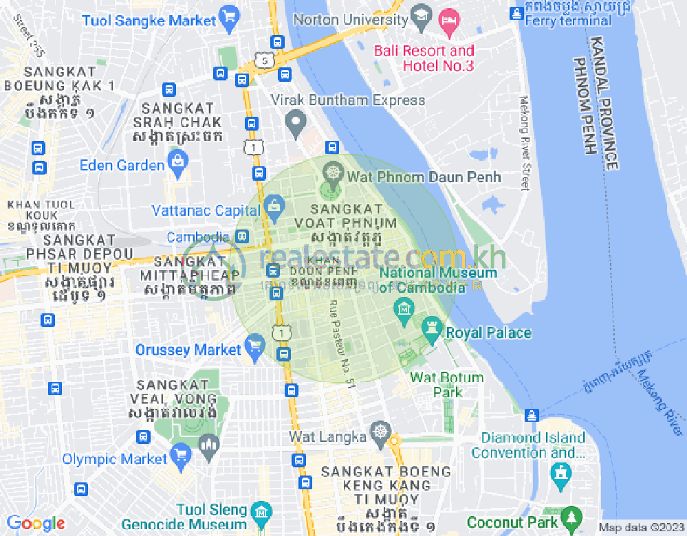 四臂湾分区, 隆边区, 金边地图