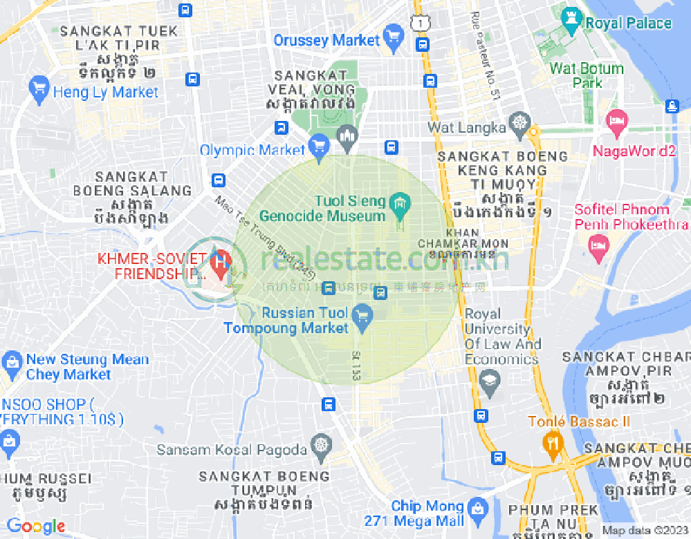 Map of BKK 1, Boeng Keng Kang, Phnom Penh