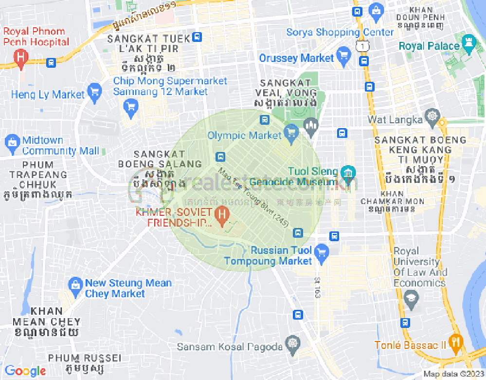 Mapa: Toul Svay Prey 1, Boeng Keng Kang, Phnom Penh