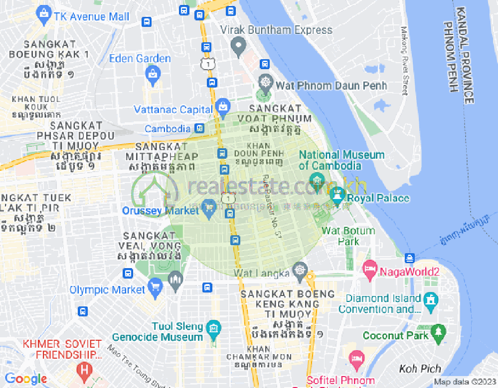 Mapa: Preah Trasak Paem Street 63, Boeng Reang, Daun Penh, Phnom Penh