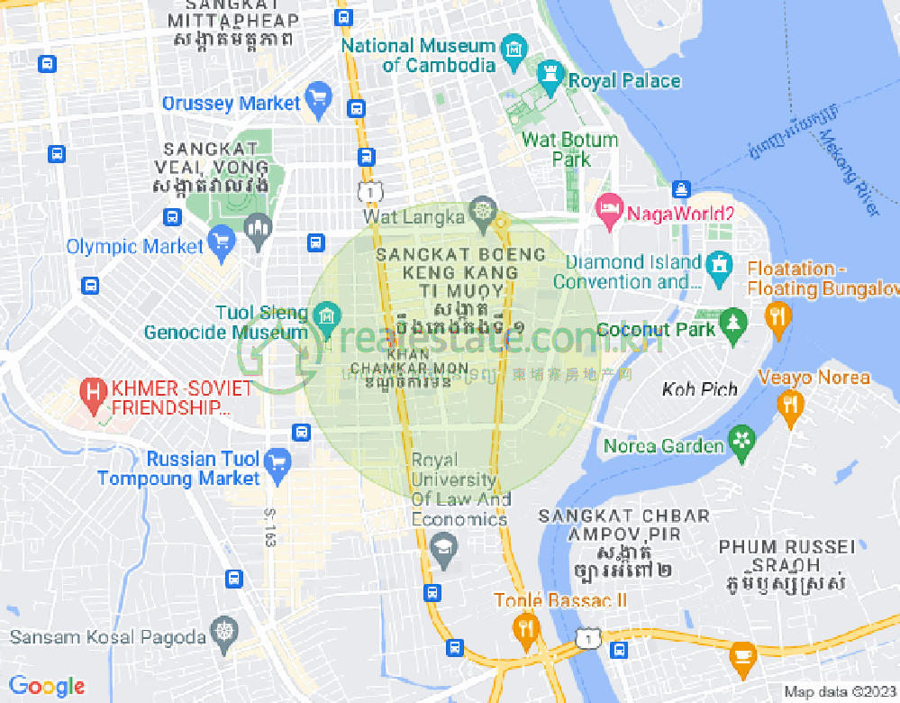 Map of BKK 1, Boeng Keng Kang, Phnom Penh