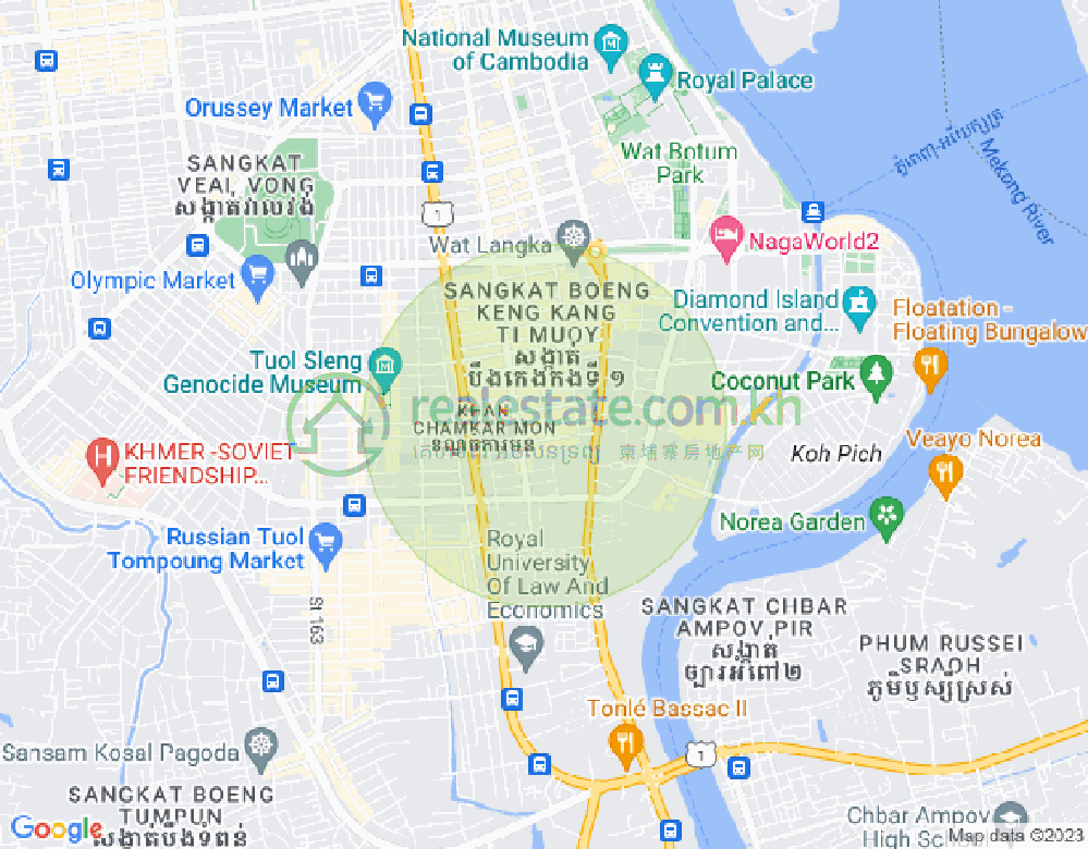 Map of BKK 1, Boeng Keng Kang, Phnom Penh