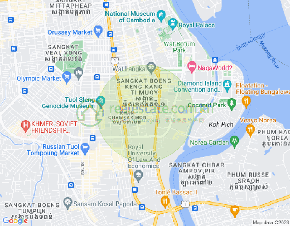Map of BKK 1, Boeng Keng Kang, Phnom Penh