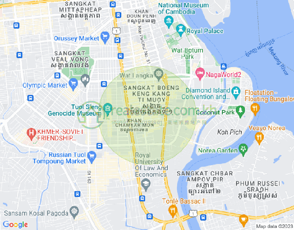 Map of BKK 1, Boeng Keng Kang, Phnom Penh