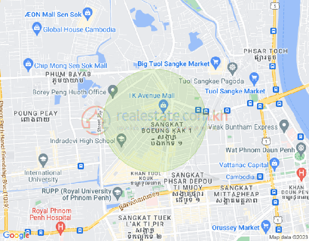 万谷湖1分区, 堆谷区, 金边地图