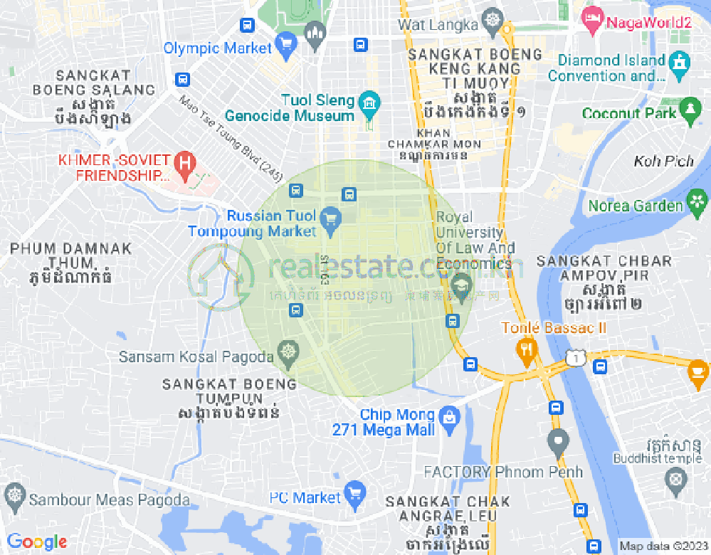 Карта Тул Том Пунг 1, Чамкармон, Пномпень