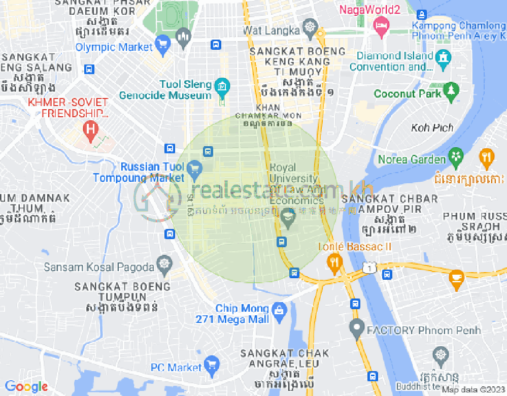 Tumnob Tuek镇, 波哥堪, 金边地图