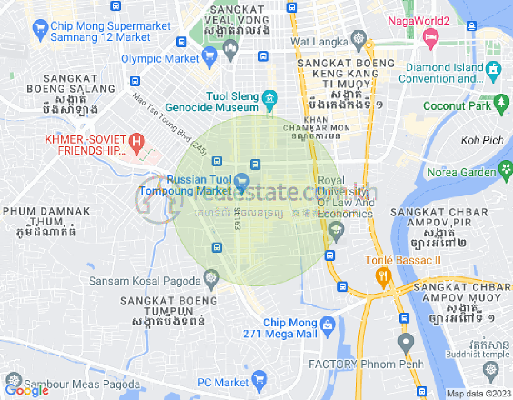 Map of Toul Tum Poung 1, Chamkarmon, Phnom Penh