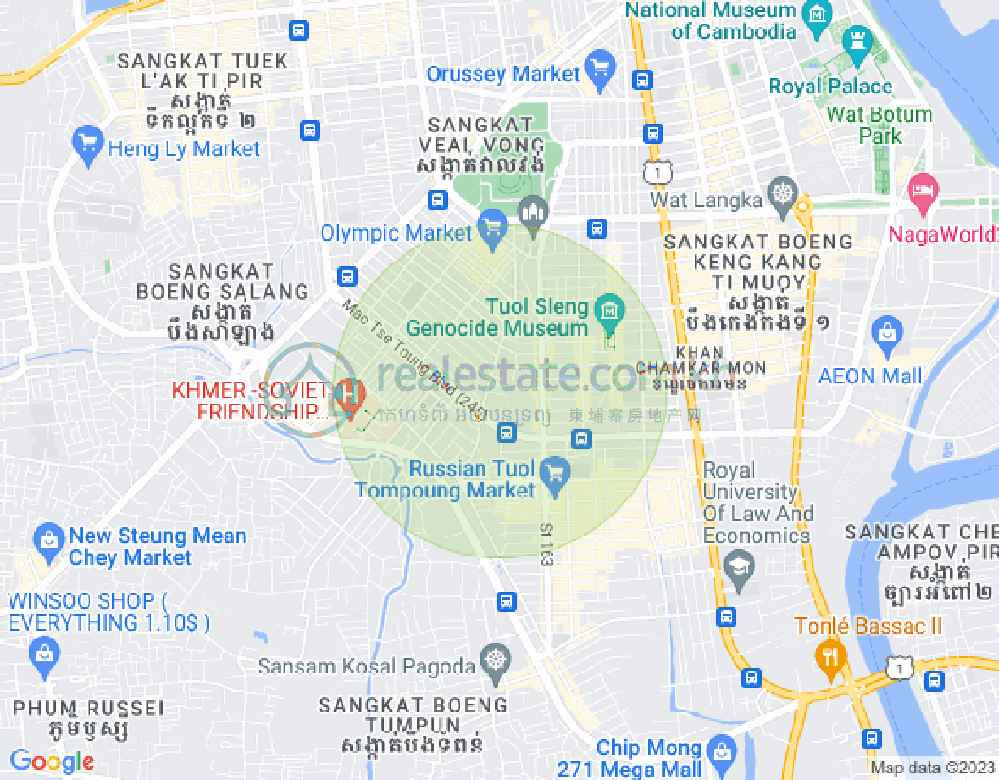 Map of Toul Tum Poung 1, Chamkarmon, Phnom Penh