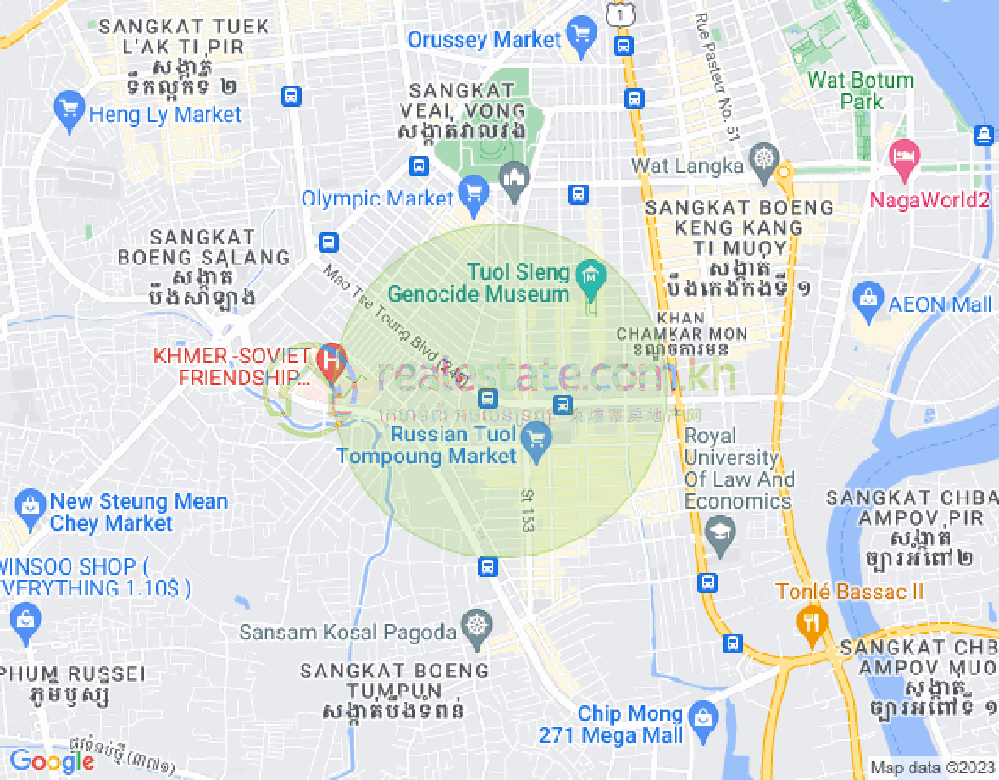 Map of Toul Tum Poung 1, Chamkarmon, Phnom Penh
