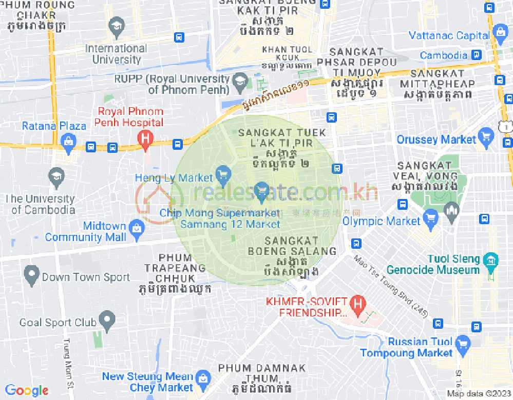 Mapa: Tuek L'ak 3, Toul Kork, Phnom Penh