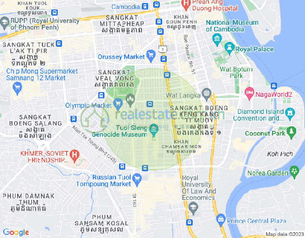 万景岗2分区（BKK2), 波哥堪, 金边地图