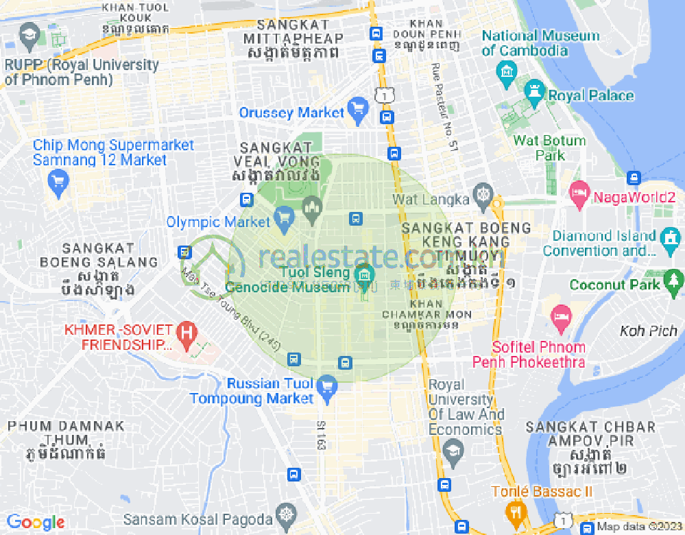 万景岗2分区（BKK2), 波哥堪, 金边地图