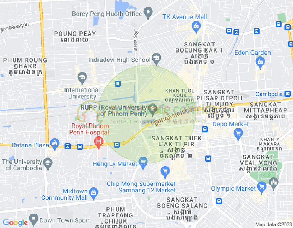 Mapa: Boeung Salang, Toul Kork, Phnom Penh