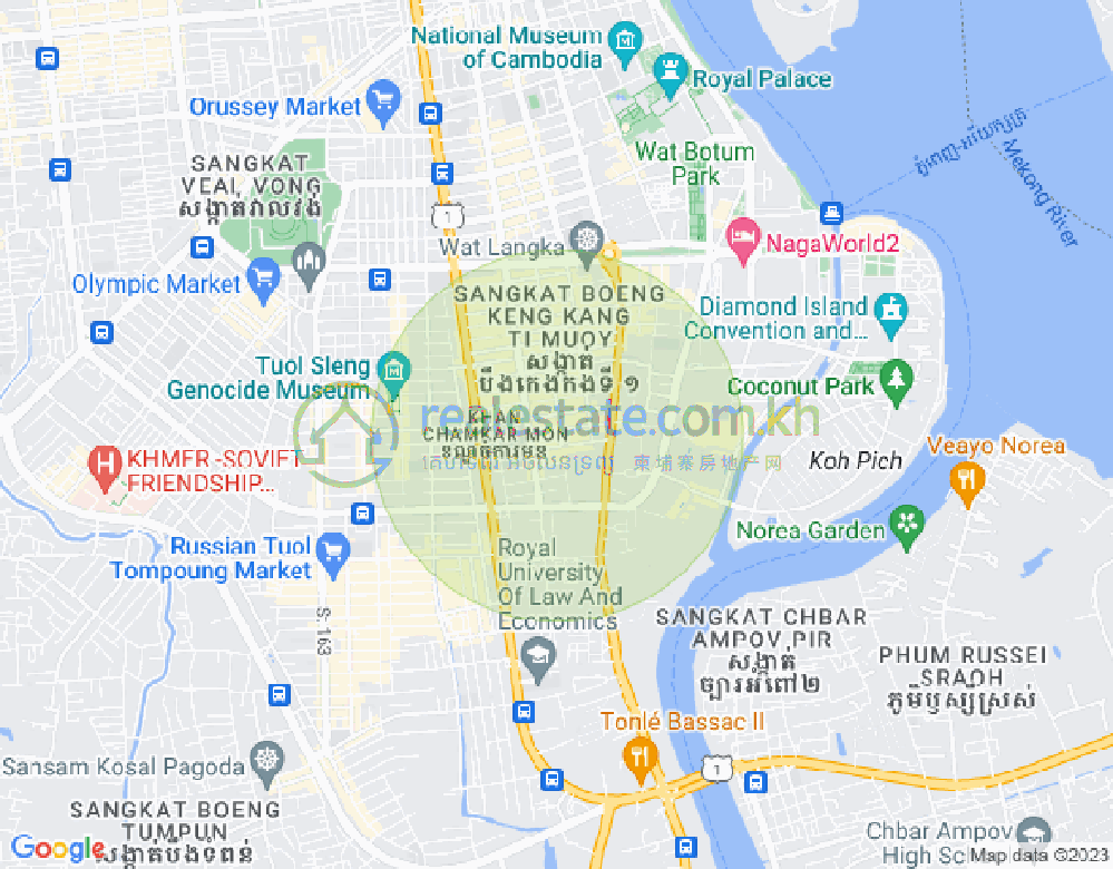 万景岗1分区（BKK1), 波哥堪, 金边地图