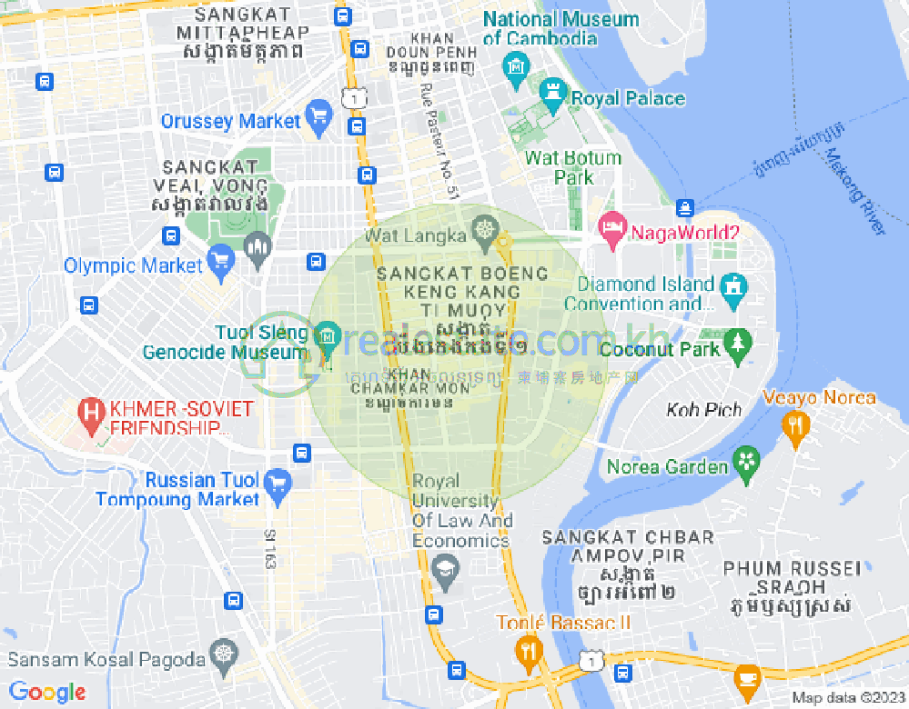 Mapa: BKK 1, Boeng Keng Kang, Phnom Penh